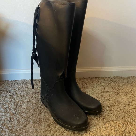 Coach Shoes - Coach Black Women's Knee-High Rain Boots size 8 flawed